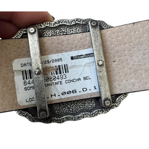 Vintage leather womens concho belt size 1X 2X beige snakeskin western cowgirl main image 9